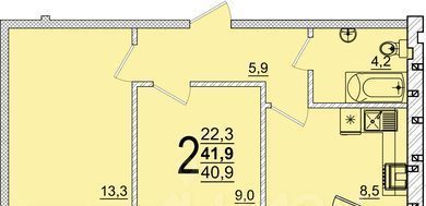 квартира р-н Тахтамукайский аул Новая Адыгея ул Тургеневское шоссе 33/3 22 ЖК «Дарград» Старобжегокайское с/пос, аул фото 1