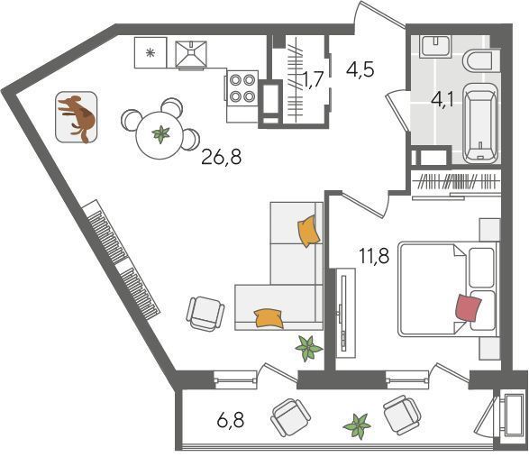 квартира г Краснодар р-н Карасунский ул Новороссийская 88 фото 1