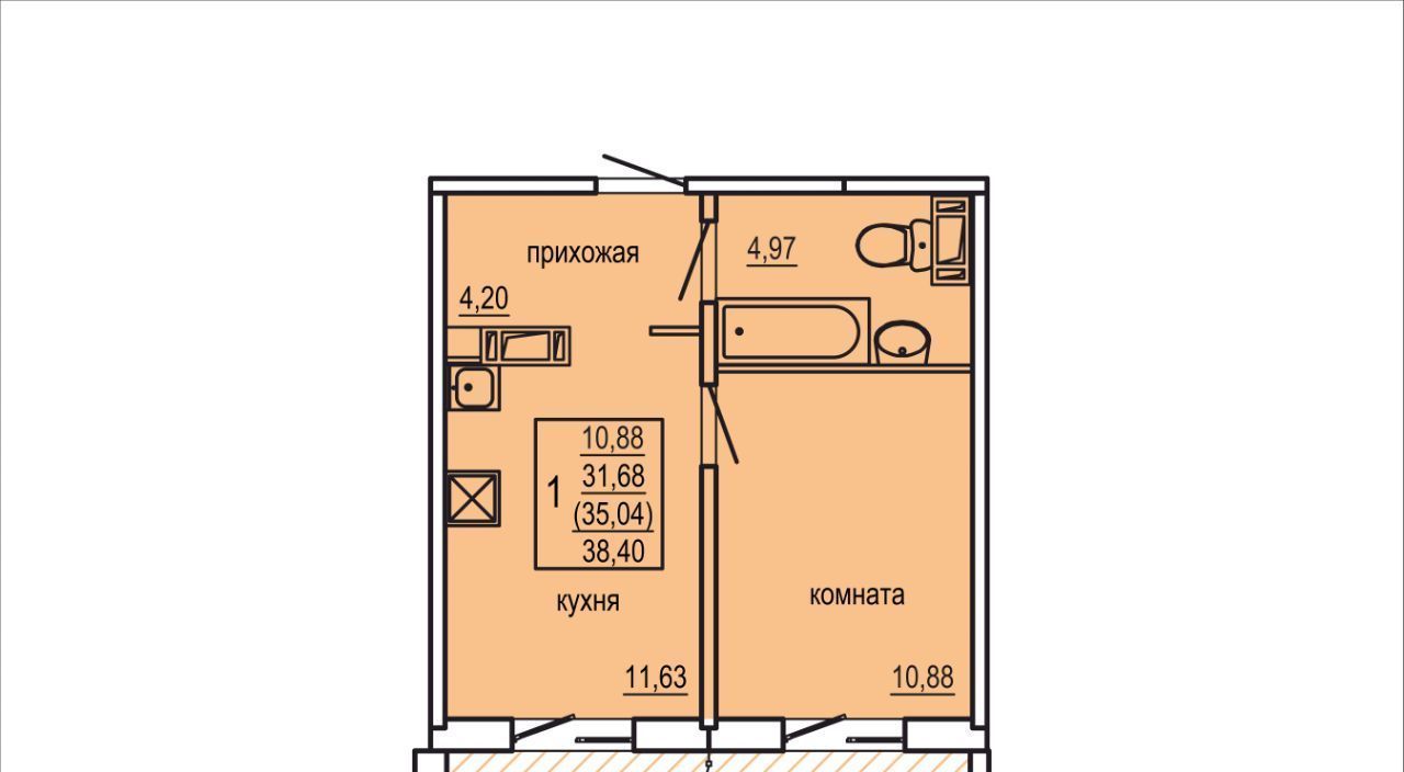 Продам однокомнатную новостройку в «Краснопольский» жилом комплексе в  Курчатовском районе в городе Челябинске 35.0 м² этаж 7/10 2818200 руб база  Олан ру объявление 84475298