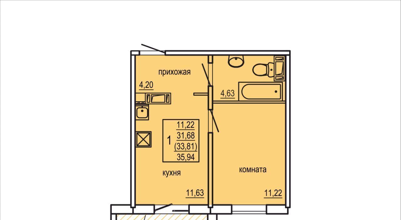 квартира г Челябинск р-н Курчатовский ЖК «Краснопольский» фото 1