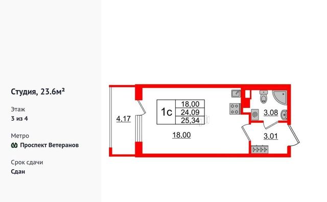 г Санкт-Петербург метро Проспект Ветеранов ул Ивана Куликова 4к/2 фото