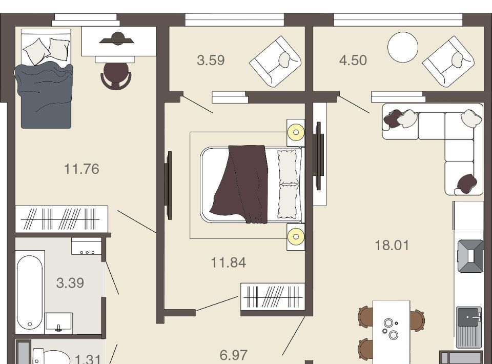 квартира г Курск р-н Сеймский ул Энгельса 115/3 фото 1