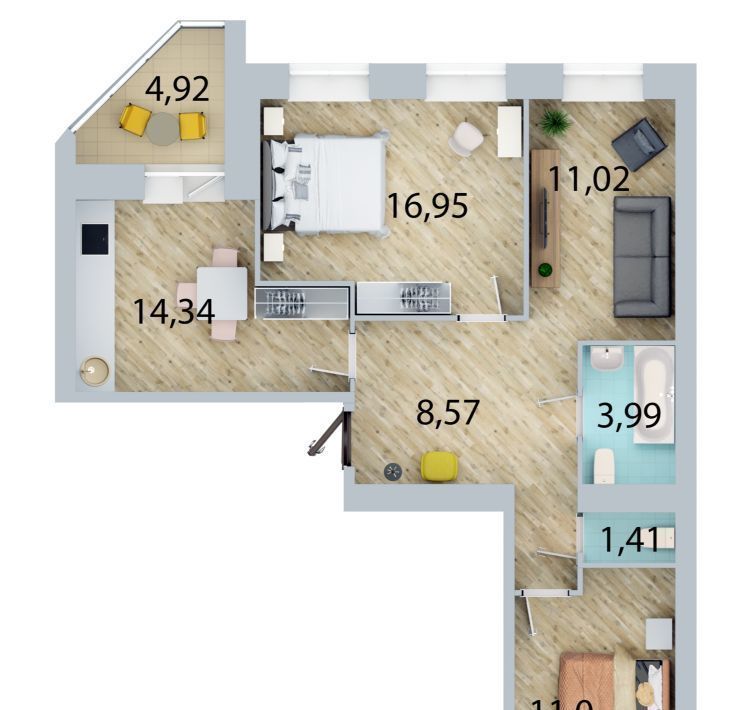 квартира г Омск р-н Кировский ул 3-я Енисейская 28/1 фото 1