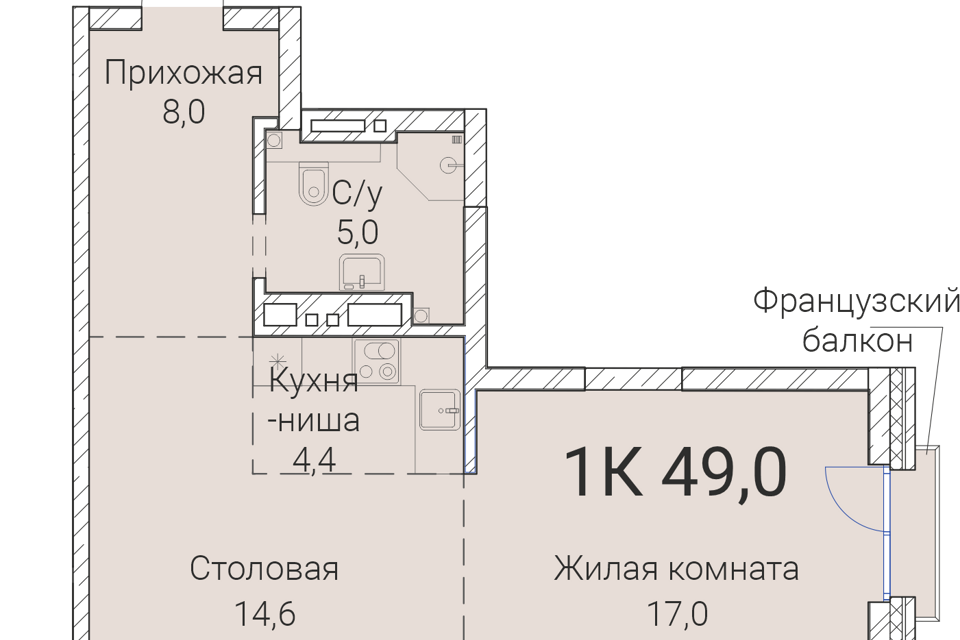 квартира г Новосибирск р-н Заельцовский ул Овражная 2а фото 1