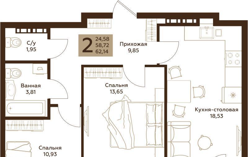 квартира г Екатеринбург Площадь 1905 года, ул. Начдива Васильева, 34 фото 1