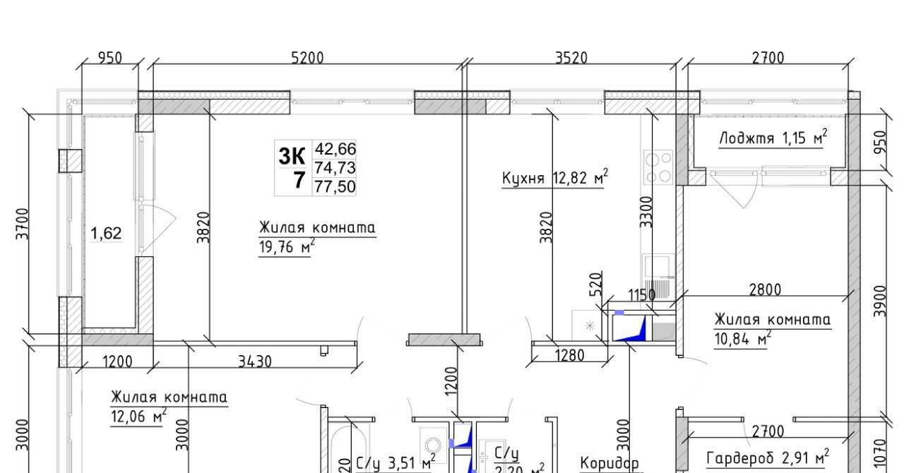 квартира г Кемерово р-н Заводский 15-й микрорайон Южный 8 фото 3