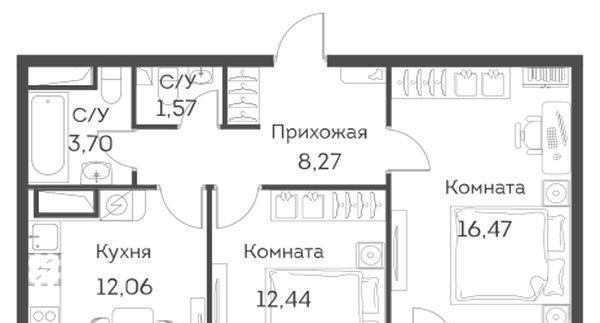 квартира г Москва метро Юго-Восточная метро Нижегородская ЖК Аквилон Бисайд ао, Нижегородский район муниципальный район фото 1