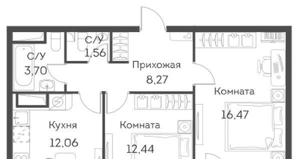 квартира г Москва метро Юго-Восточная метро Нижегородская ЖК Аквилон Бисайд ао, Нижегородский район муниципальный район фото 1