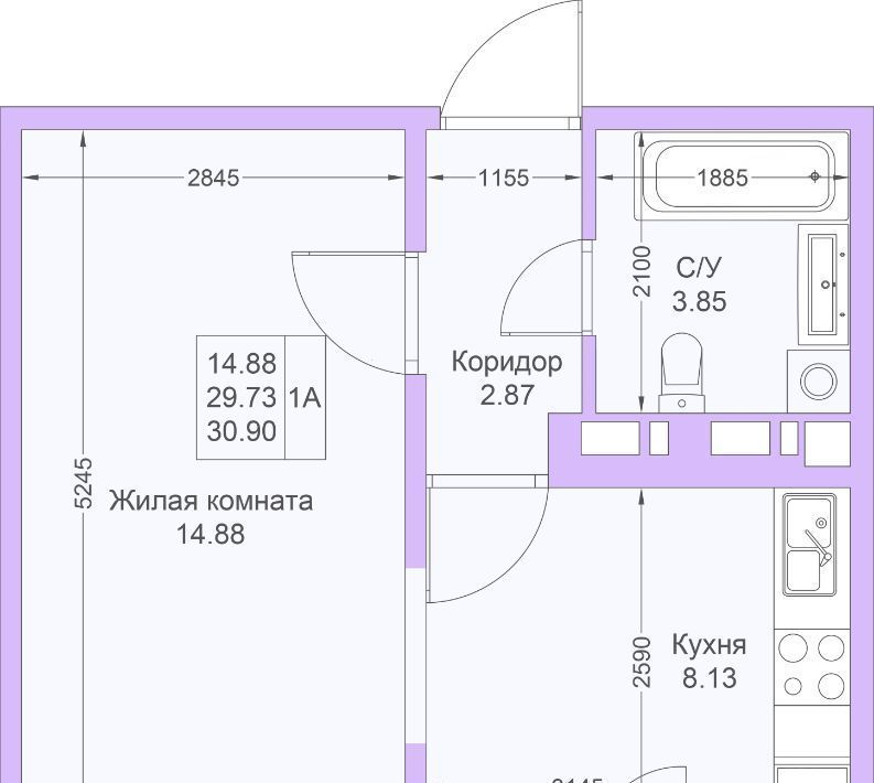 квартира г Казань метро Горки ЖК «Светлая долина» фото 3