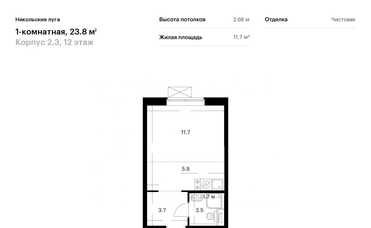 квартира г Москва метро Щербинка ЖК Никольские Луга 2/3 фото 1