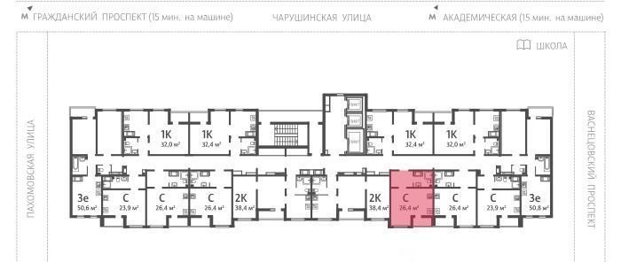 квартира г Санкт-Петербург метро Гражданский Проспект Цветной Город жилой комплекс фото 2