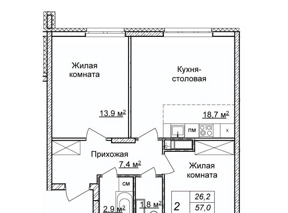 квартира г Нижний Новгород Горьковская ЖК «Новая Кузнечиха» 8 фото 1