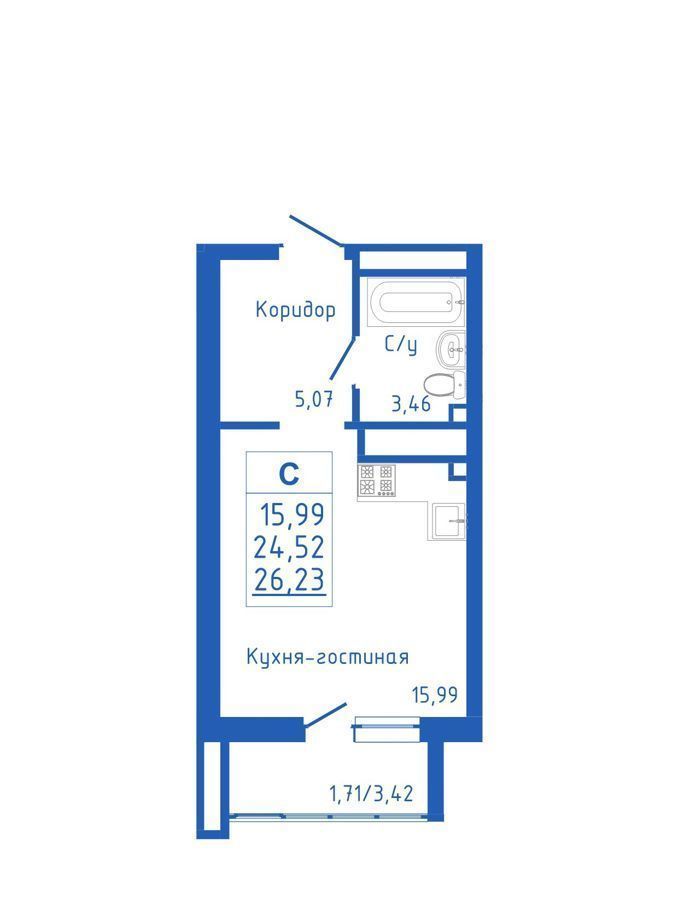 квартира г Уфа р-н Ленинский Затон ул Икская 15 ЖК «Новоуфимский» фото 1