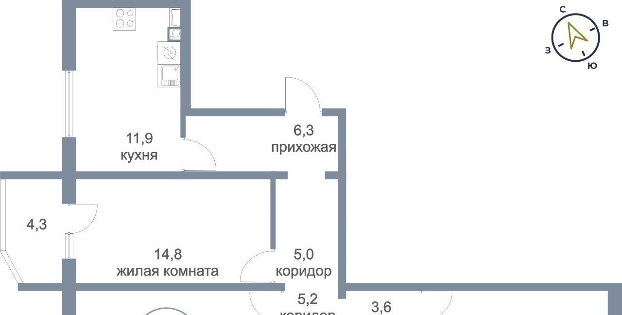 квартира р-н Сургутский пгт Белый Яр ул Имени Анны Тихоновны Кугаевской 2 фото 1