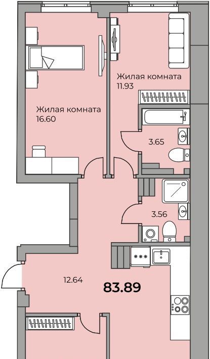 квартира г Екатеринбург Уралмаш жилрайон, ул. Донбасская, 19 фото 1