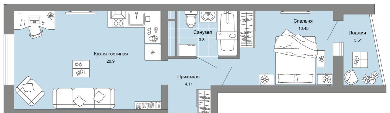 квартира г Ульяновск р-н Засвияжский микрорайон «Юго-Западный» 6 Ультраград ЖК фото 1