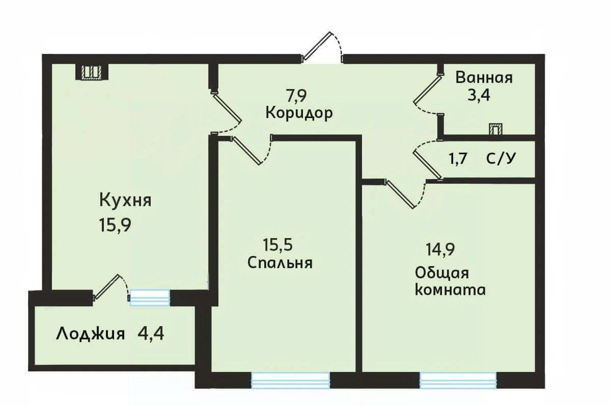 квартира г Ставрополь р-н Промышленный ЖК Европейский-4 № 35 мкр фото 1