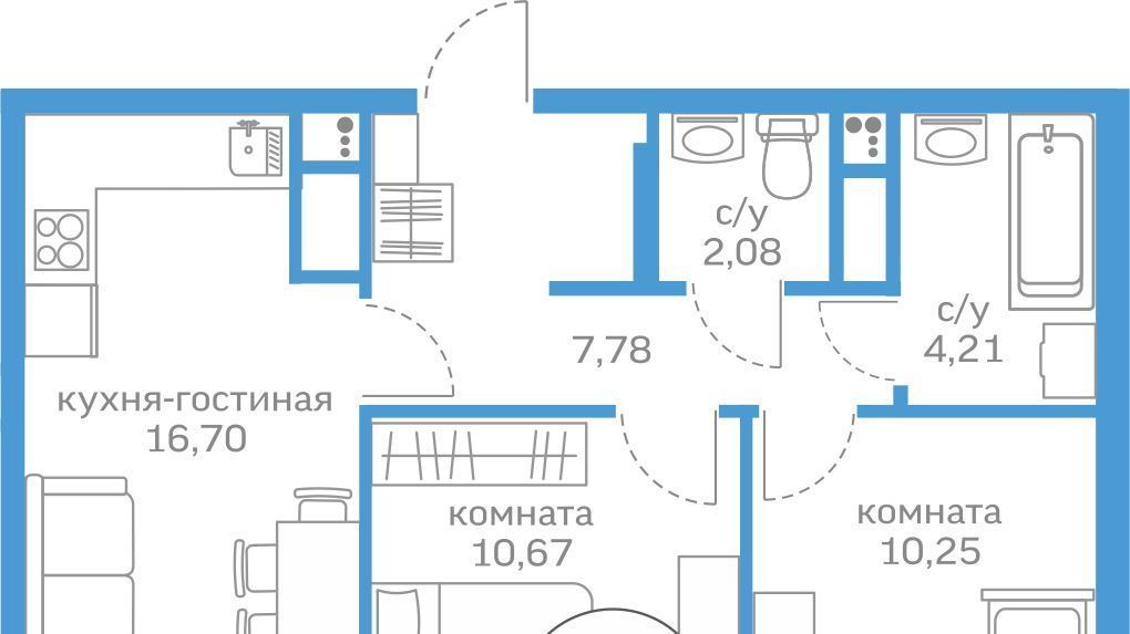 квартира г Тюмень р-н Калининский ул Краснооктябрьская 16 фото 1