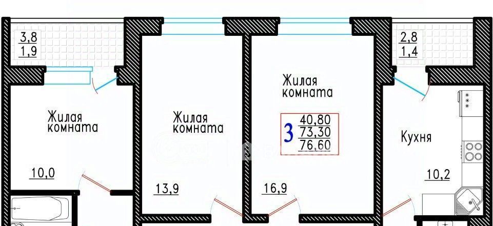 квартира г Воронеж р-н Советский ул Острогожская 166/3 фото 1