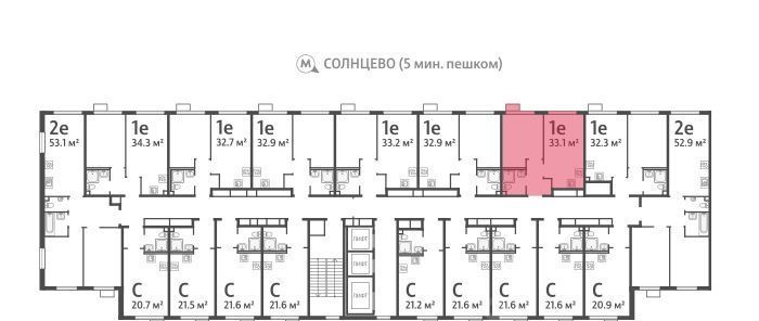 квартира г Москва метро Солнцево ЖК Лучи-2 фото 2