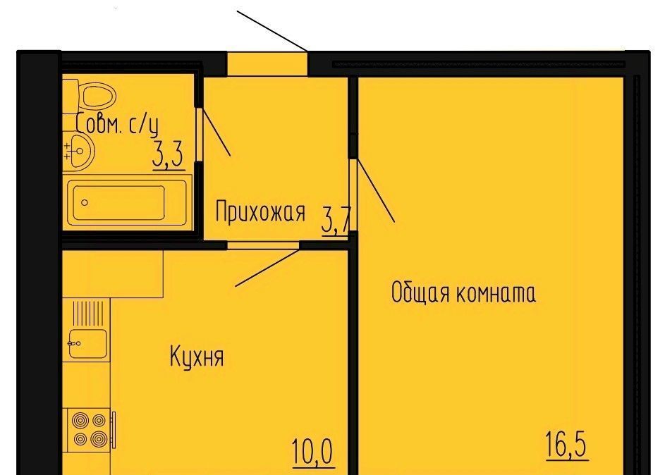 квартира р-н Пензенский с Засечное ЖК «Семейный» с 13, Засечный сельсовет фото 1