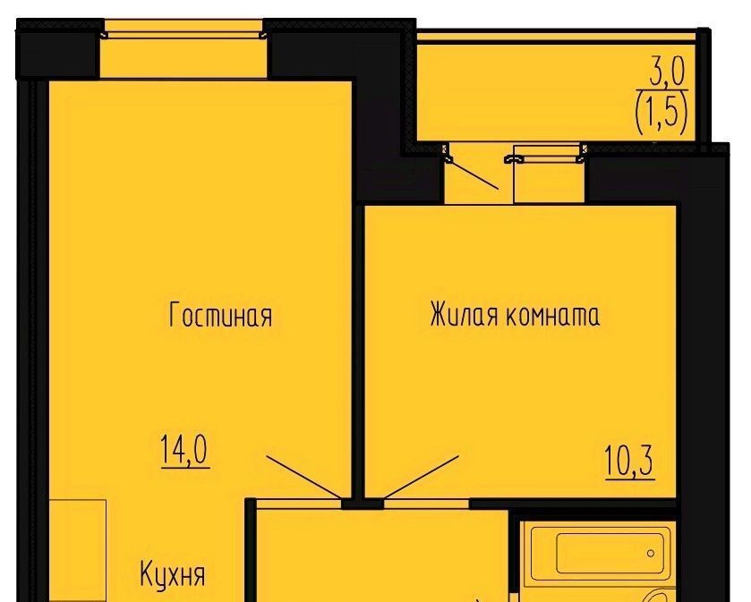 квартира р-н Пензенский с Засечное ЖК «Семейный» с 13, Засечный сельсовет фото 1