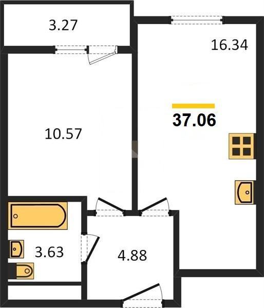 квартира г Краснодар ул им. Снесарева 17/1к 1 фото 7