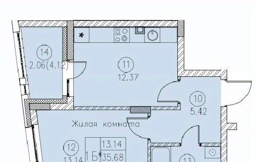 квартира г Казань городок Военный 33 Аметьево, 3 фото 1