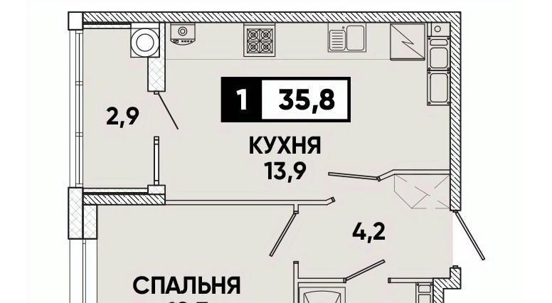 квартира г Ставрополь р-н Промышленный пр-кт Российский 12к/1 фото 1