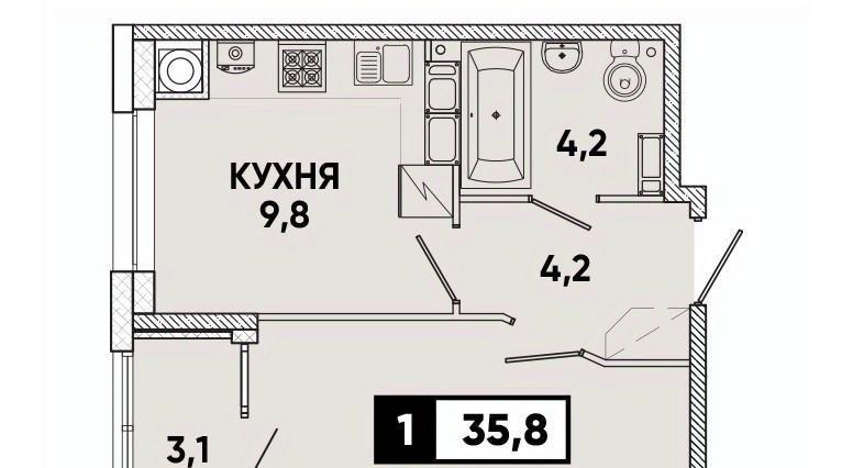 квартира г Ставрополь р-н Промышленный пр-кт Российский 12к/1 фото 1