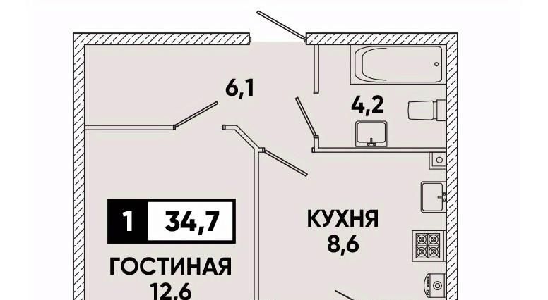 квартира г Ставрополь р-н Промышленный пр-кт Российский 12к/1 фото 1