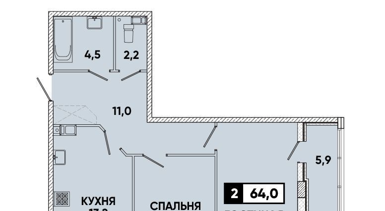 квартира г Ставрополь р-н Промышленный пр-кт Российский 12к/1 фото 1