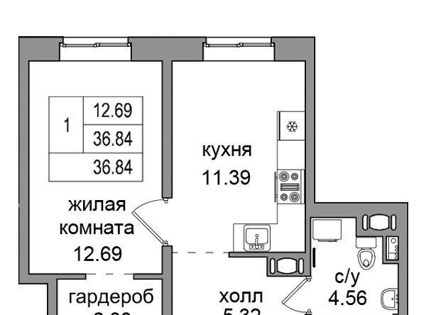 квартира г Санкт-Петербург п Парголово Торфяное ул Заречная 36 метро Парнас фото 1