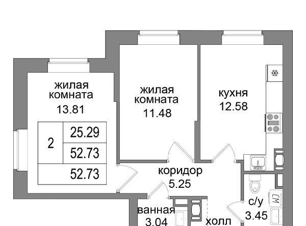 квартира г Санкт-Петербург п Парголово ул Фёдора Абрамова метро Парнас фото 1