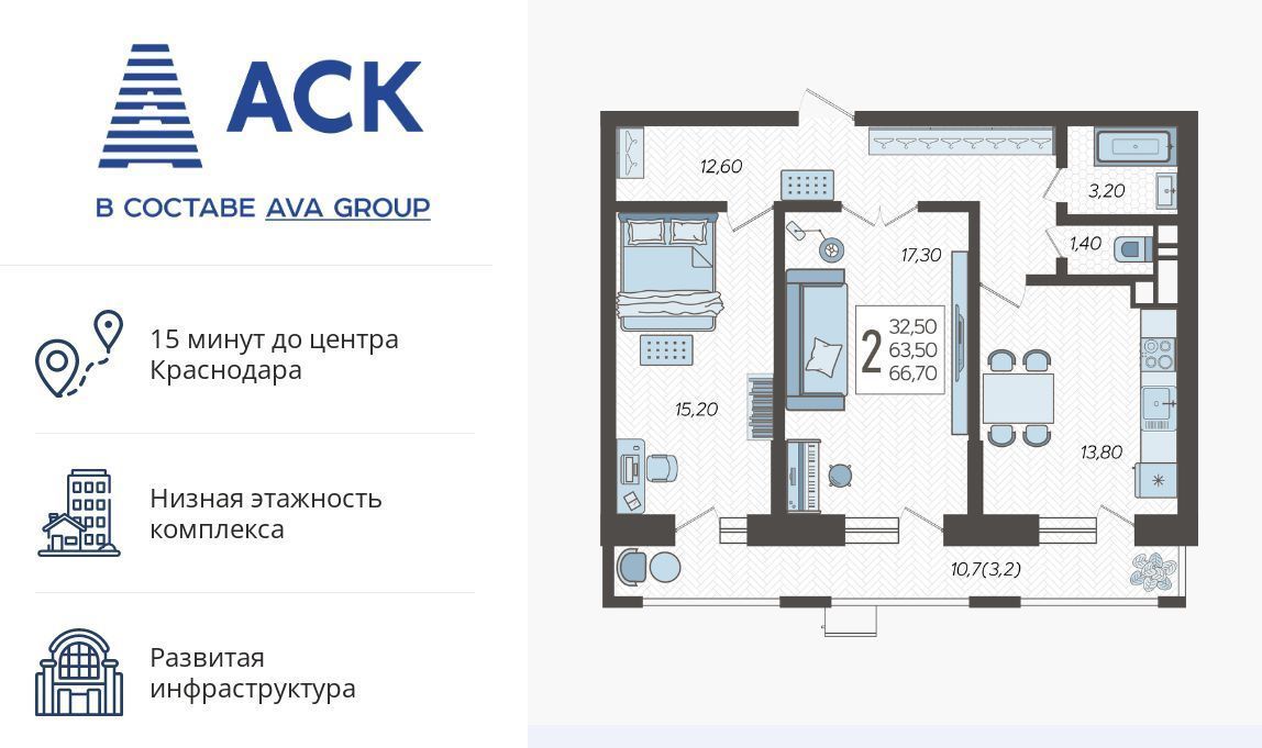 квартира г Краснодар р-н Прикубанский микрорайон 9-й километр ул Ярославская 115/4 фото 1