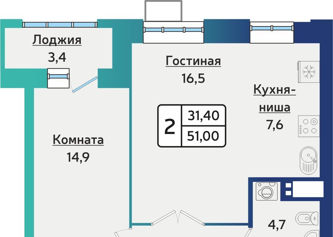 квартира г Ижевск р-н Устиновский ул Архитектора П.П.Берша 42 фото 1