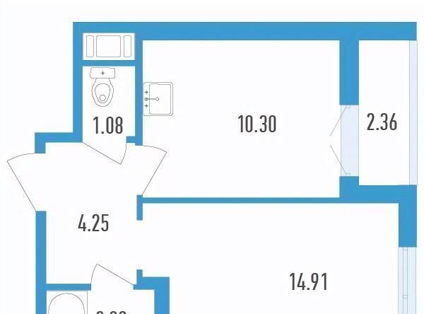 квартира г Санкт-Петербург п Шушары метро Купчино Жилой Аэросити 4 кв-л фото 1