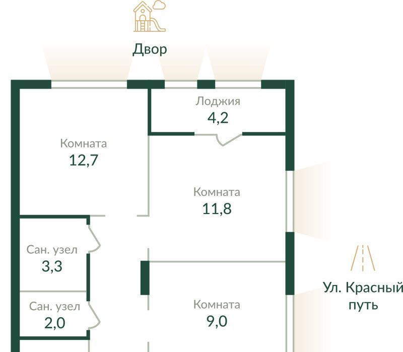 квартира г Омск р-н Советский ул Красный Путь 155к/4 фото 1