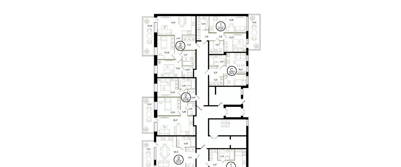 квартира г Тюмень р-н Калининский Жилой Зеленые Аллеи кв-л фото 2