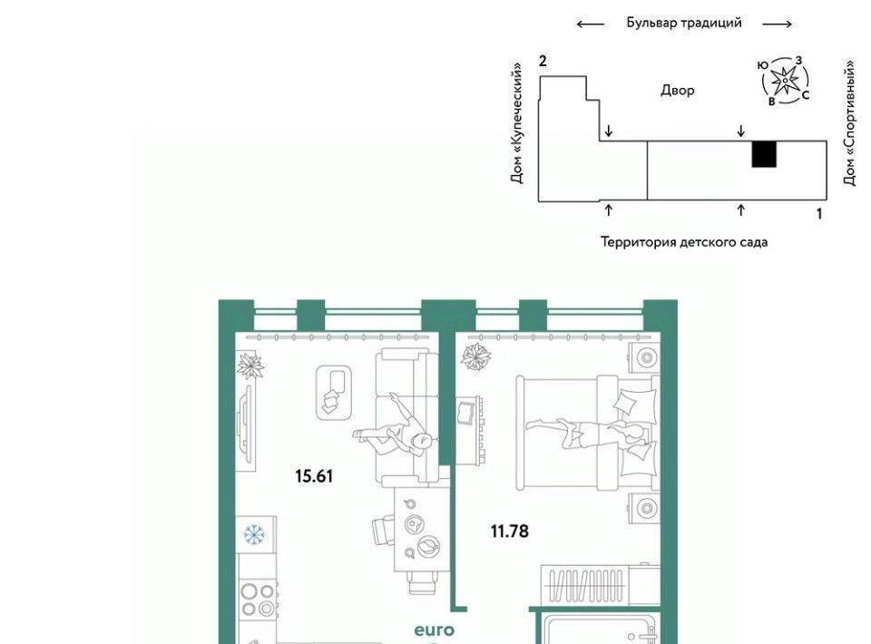 квартира г Тюмень р-н Калининский ул Новоселов 103к/1 фото 1