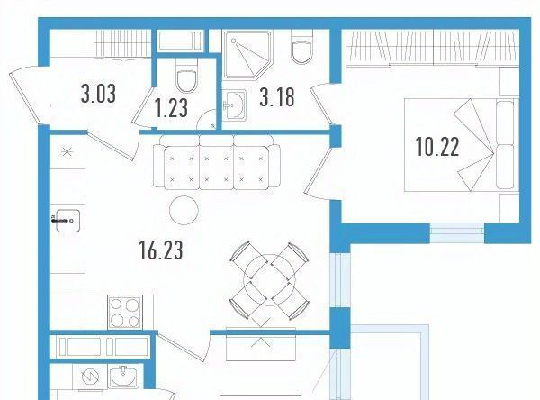 квартира г Санкт-Петербург п Шушары ЖК Аэросити-3 метро Купчино фото 1