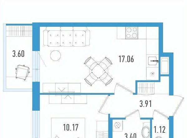 квартира г Санкт-Петербург п Шушары ЖК Аэросити-3 метро Купчино фото 1