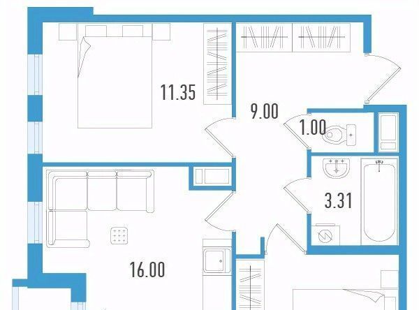 квартира г Санкт-Петербург п Шушары метро Купчино ЖК Аэросити 5 жилой комплекс Аэросити 5 фото 1