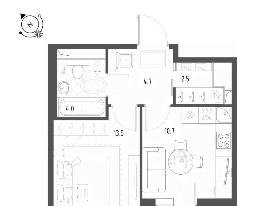 квартира г Омск р-н Кировский микрорайон Зелёная Река 3 фото 1