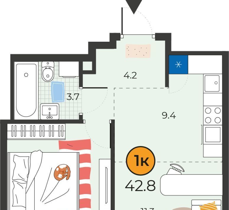 квартира г Тюмень р-н Восточный ул Мельникайте 151к/3 фото 1