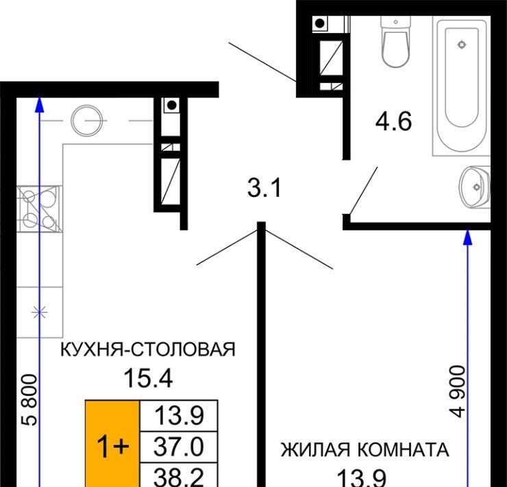 квартира г Краснодар р-н Прикубанский Николино Парк ЖК «Дыхание» Прикубанский округ фото 1