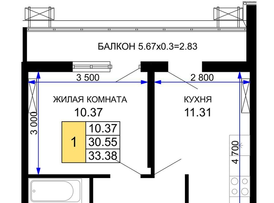 квартира г Краснодар р-н Центральный ул Воронежская 47/11 ЖК Фонтаны фото 1