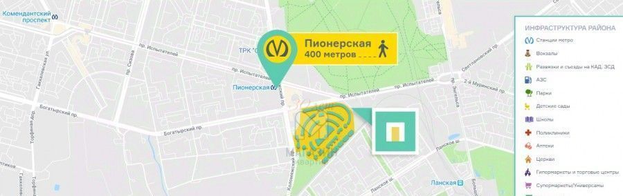 свободного назначения г Санкт-Петербург метро Пионерская пр-кт Богатырский 2а фото 6