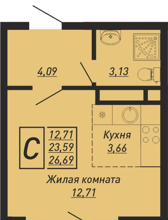 квартира р-н Туапсинский с Ольгинка тер. ГСК Сигнал Новомихайловское городское поселение фото 1