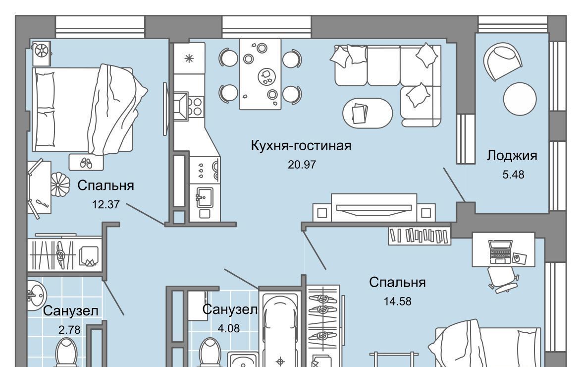 квартира г Киров р-н Ленинский ул Дмитрия Козулева фото 1